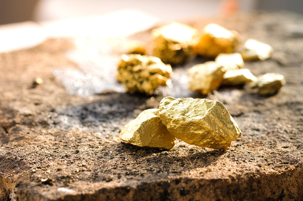 gold nuggets ore