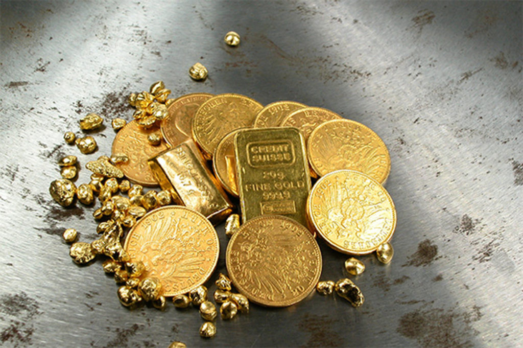 Gold bullion and coin